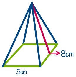 Área de superficie, pirámide