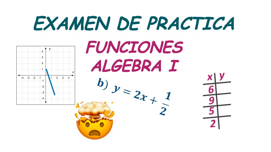 Examen de practica II MATEMÁTICAS-Funciones