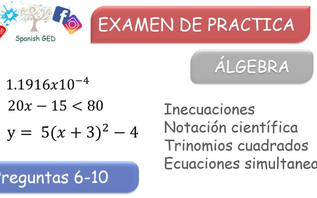 Examen de practica – álgebra